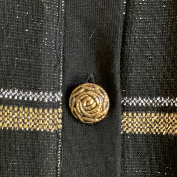 E.B. Vintage Knit Cardigan Sweater Plaid Shimmer Threads Academia Clueless - Picture 3 of 11